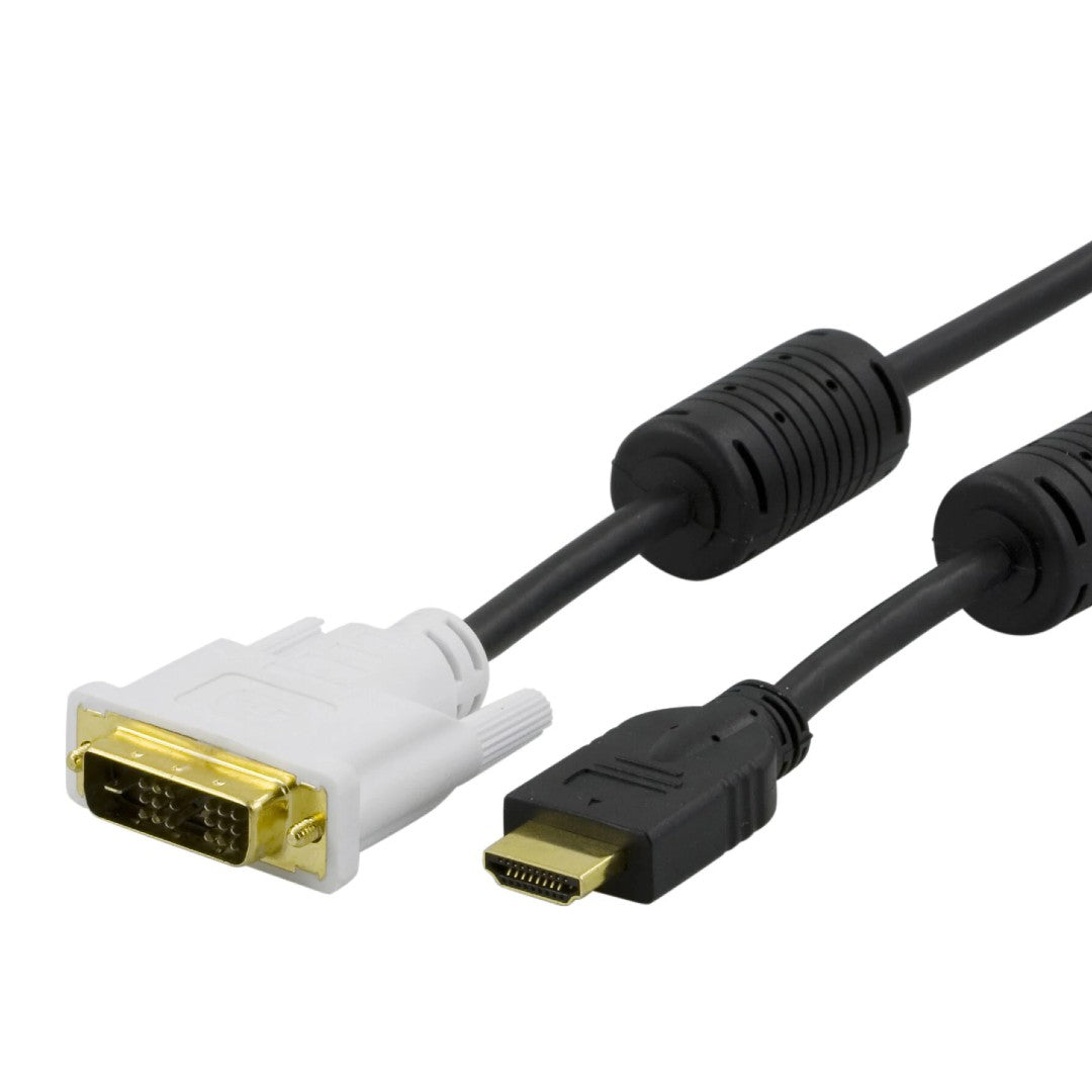 Deltaco HDMI till DVI-D Single Link Kabel 2m Svart/Vit