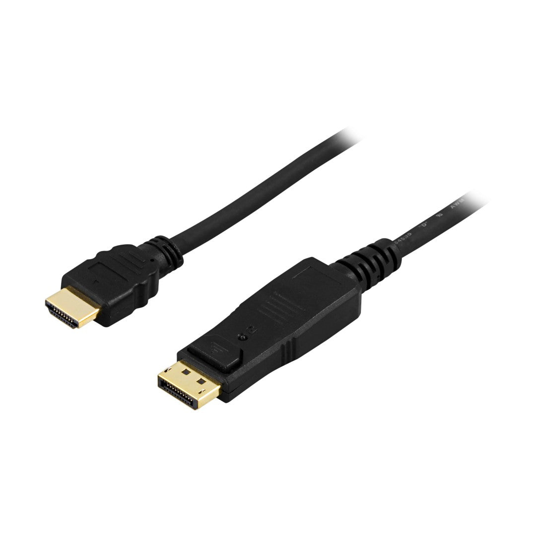Deltaco DisplayPort till HDMI Kabel 5m Svart