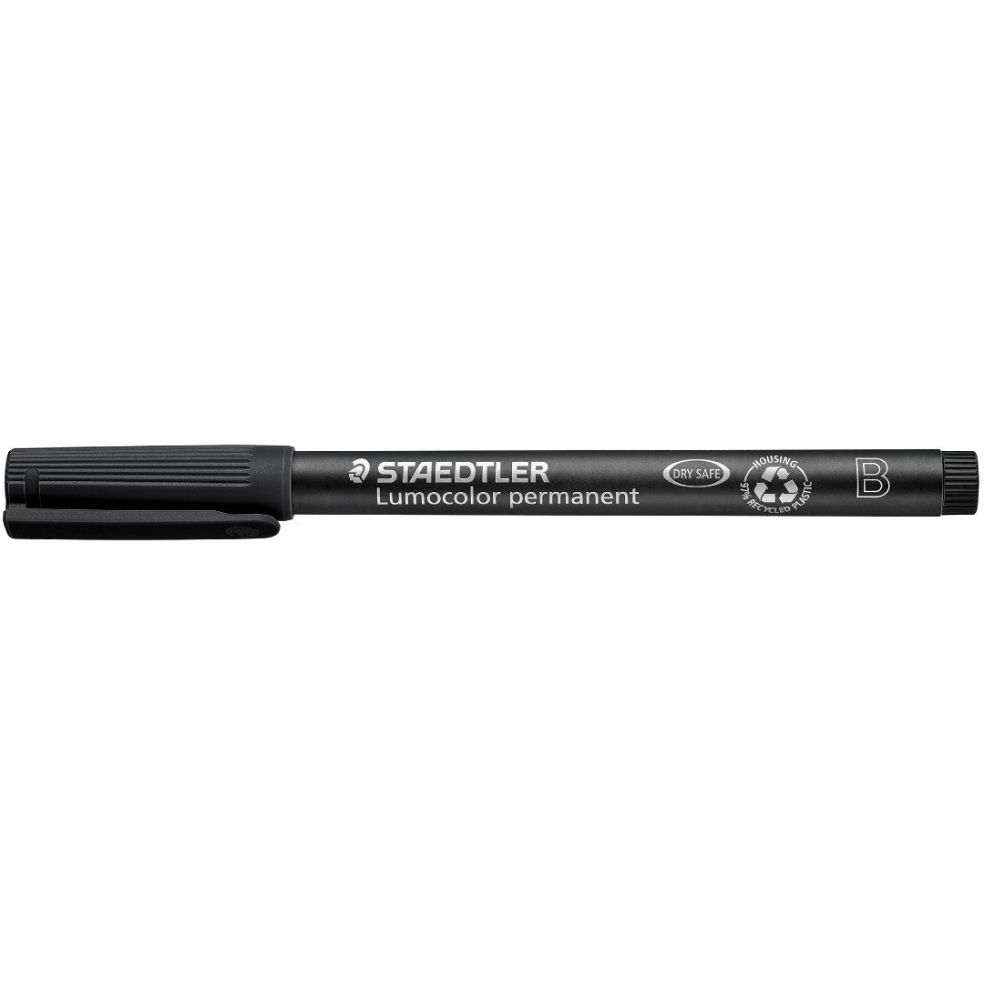 Staedtler Märkpenna Lumocolor Permanent B Svart 10/fp