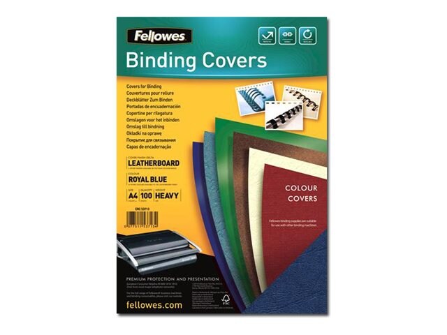 Fellowes Bindningsomslag Blå Läderstruktur A4 100/fp