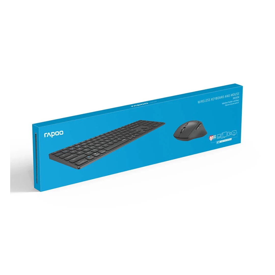 Rapoo Tangentbord/Mus Set 9800M Trådlös Multi-Mode Svart