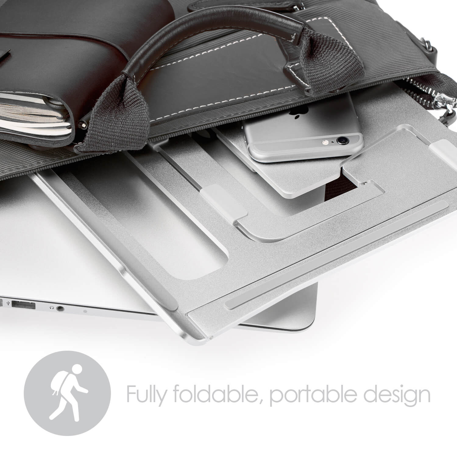 Desire2 Laptopställ Supreme Lite Portable Justerbart Aluminium Silver