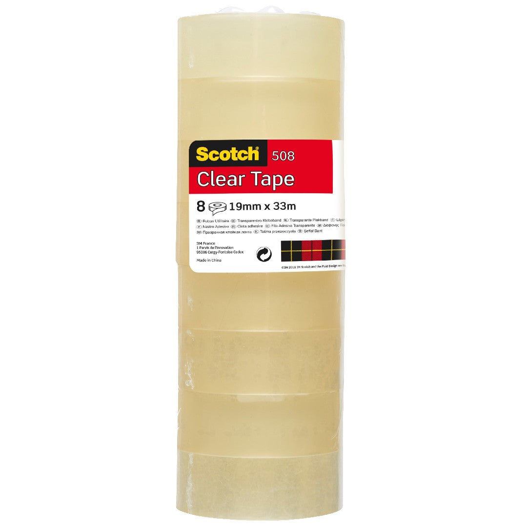 Scotch Kontorstejp 508 Standard Transparent 19mm x 33m 8/fp