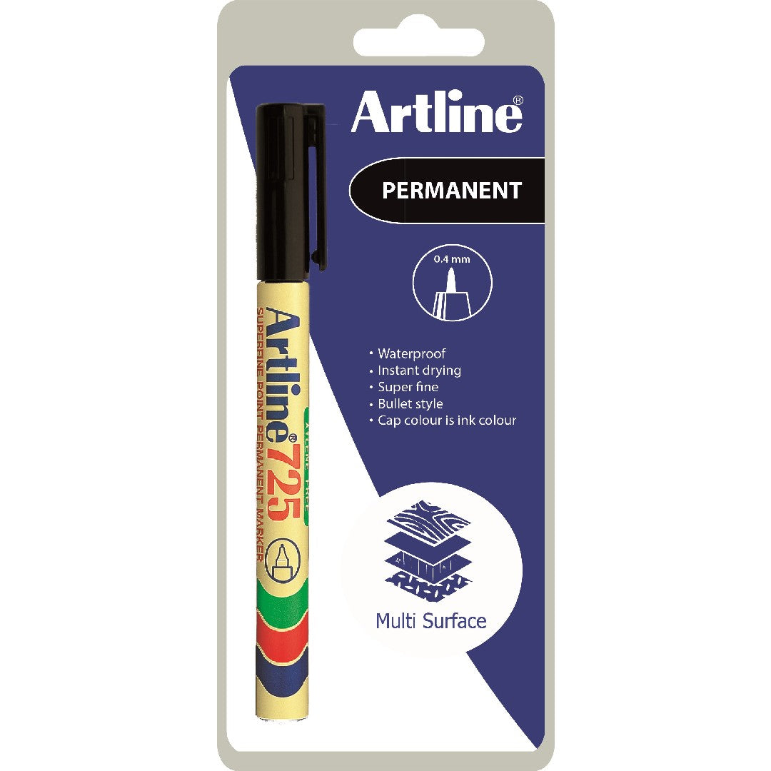 Artline 725 Märkpenna Superfine 0,4mm Svart 1-blister 12/fp