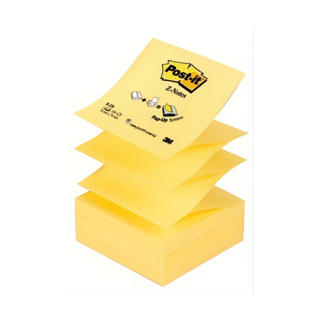 Post-It Z-Block 76x76mm Canary Yellow 12/fp