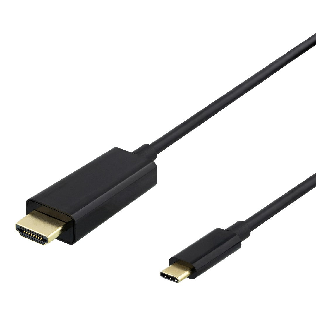 Deltaco USB-C till HDMI-kabel 2m Svart