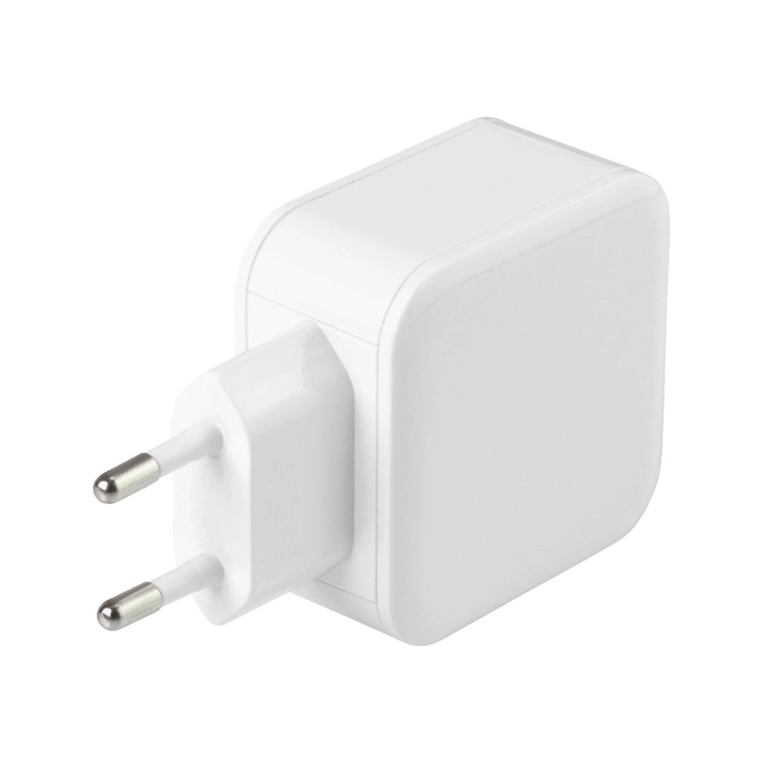 Deltaco Väggladdare 2xUSB-A 24W Vit