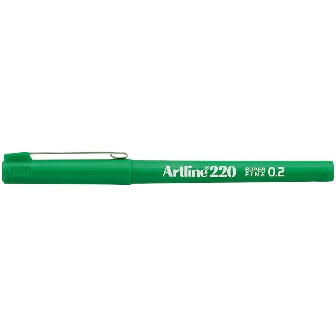 Artline Fineliner 220 0,2mm Grön 12/fp