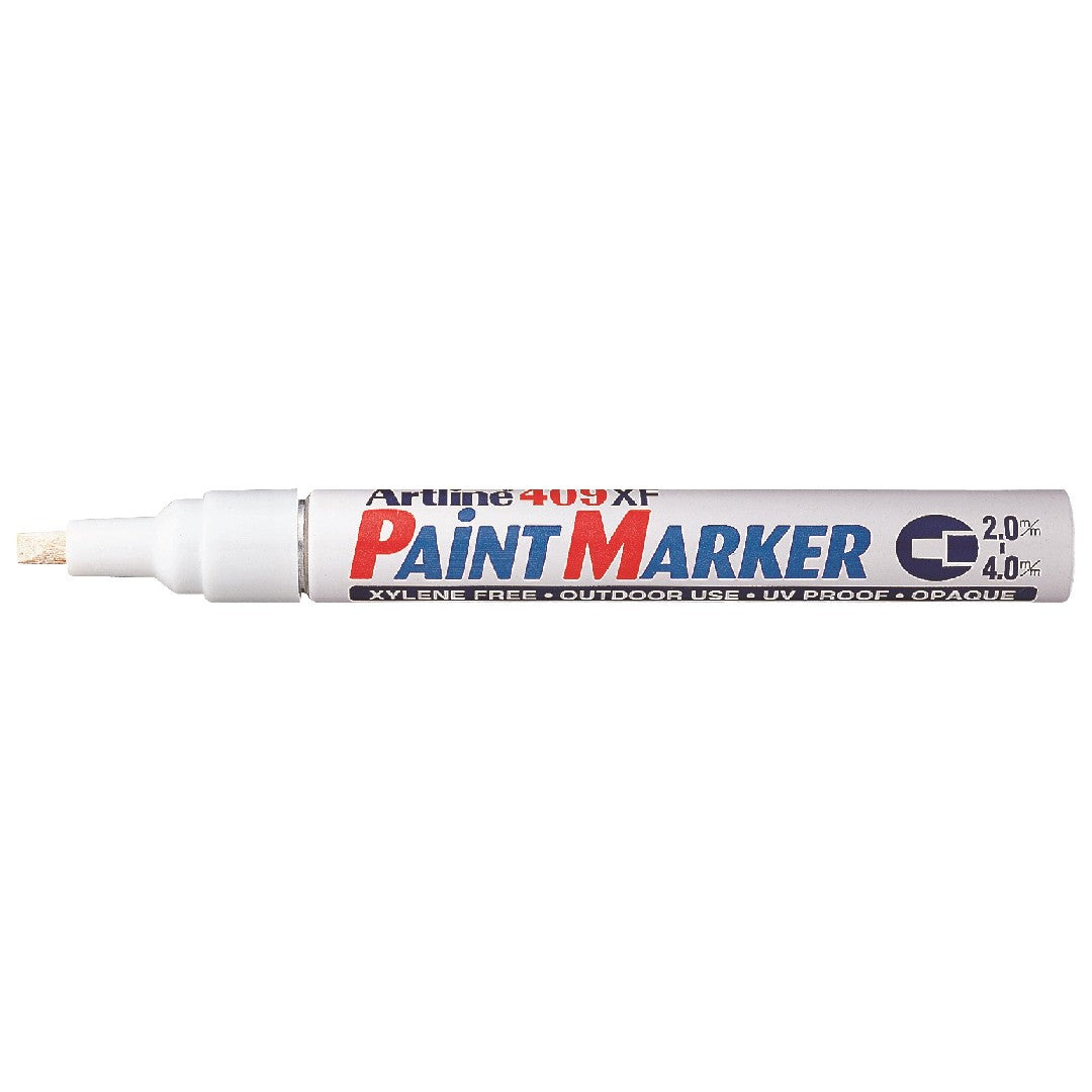 Artline Märkpenna 409XF Paint Skuren Spets Vit 12/fp