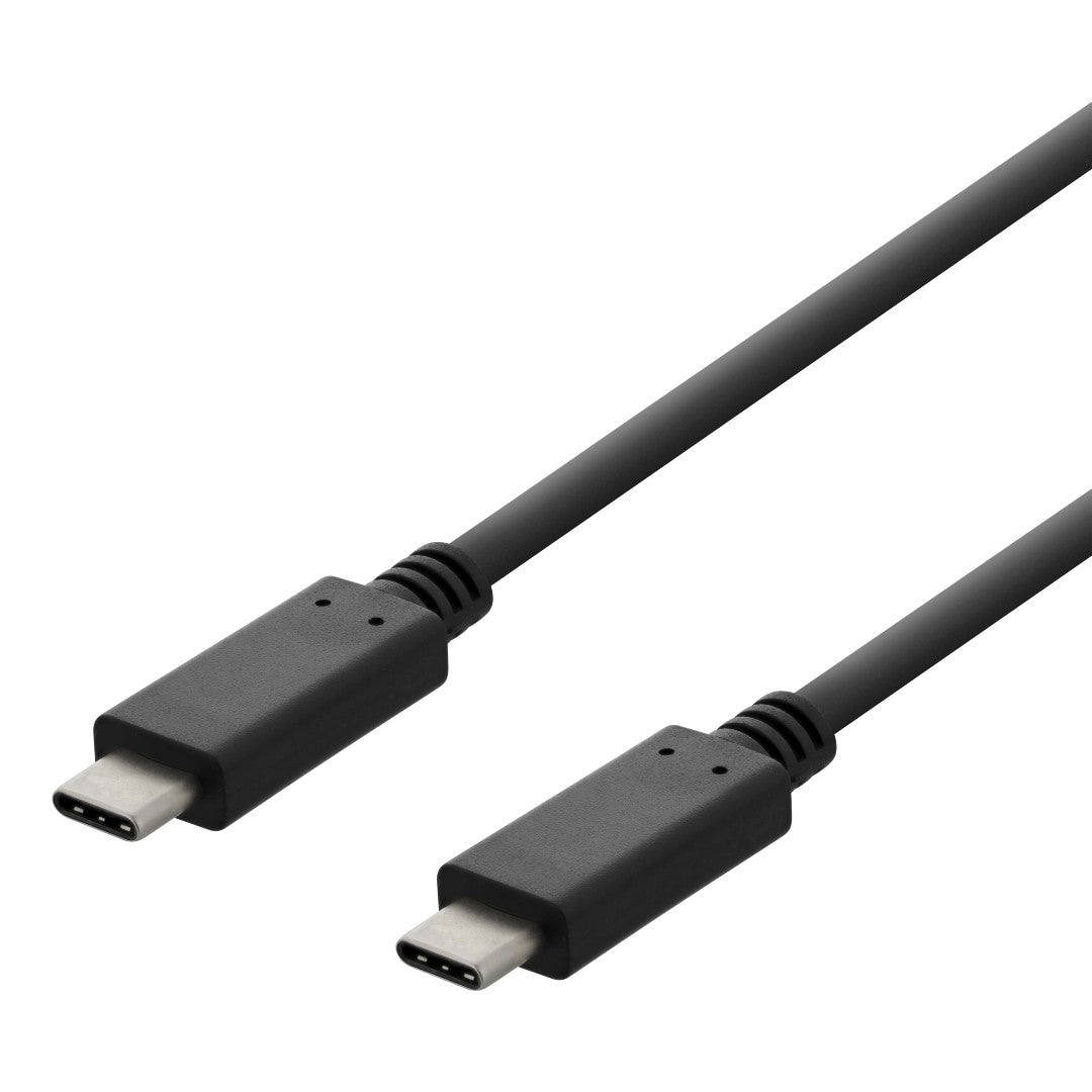 Deltaco USB-C till USB-C Laddkabel 1m Svart