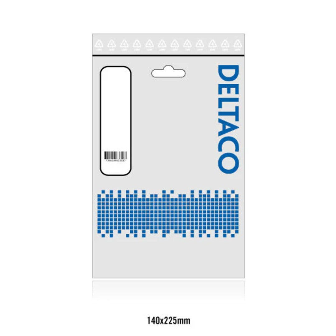 Deltaco USB 2.0 A-A Kabel 3m Grå/Svart