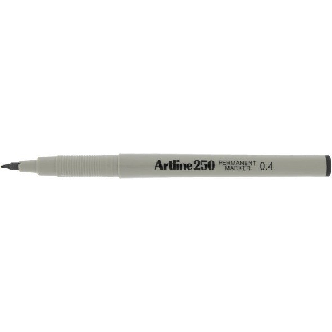 Artline Fineliner 250 Permanent 0.4mm Svart 12/fp