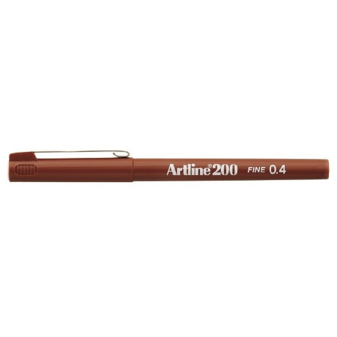 Artline Fineliner 200 Fine 0,4mm Brun 12/fp