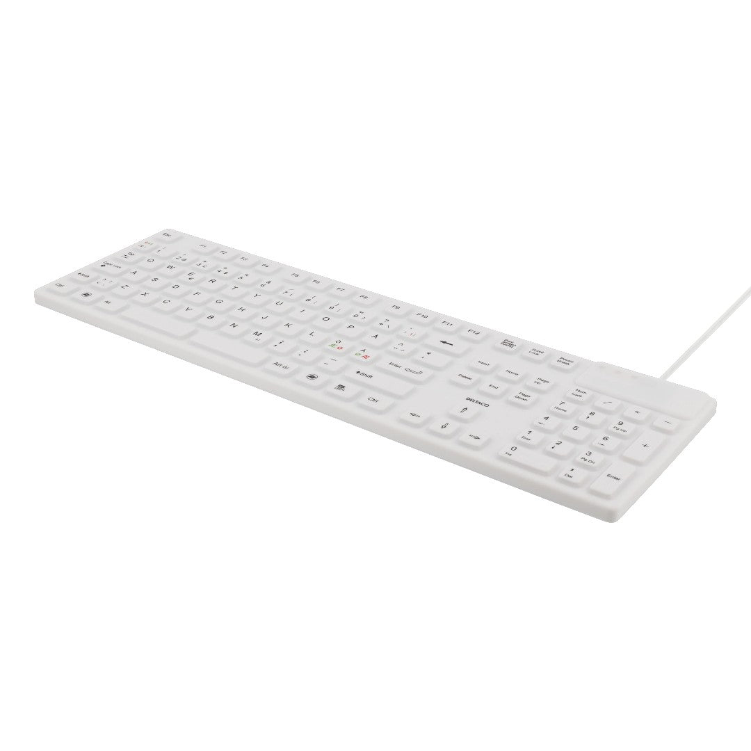 Deltaco Tangentbord Silikon IP68 Vit