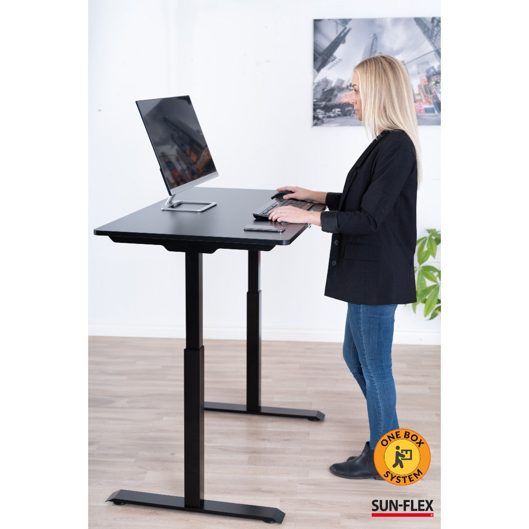 Sun-Flex Easydesk Elite Höj- och Sänkbart Bord, Traffic Black, 120x60 cm