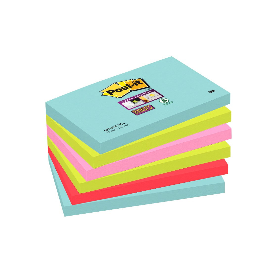 Post-it Notes Super Sticky Cosmic 76x127mm 6/fp
