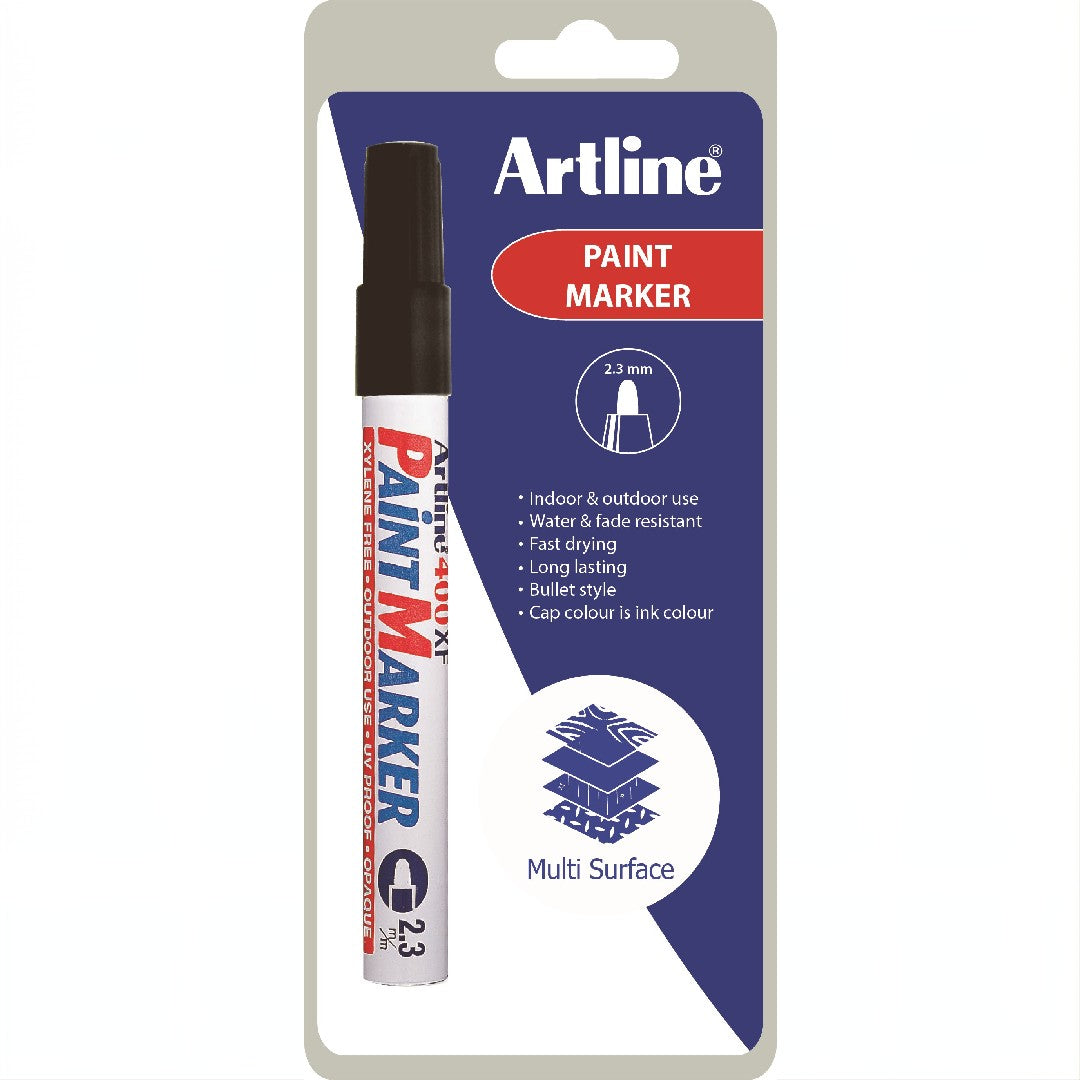 Artline Märkpenna 400XF Paint Rund Spets Svart 1-blister 12/fp