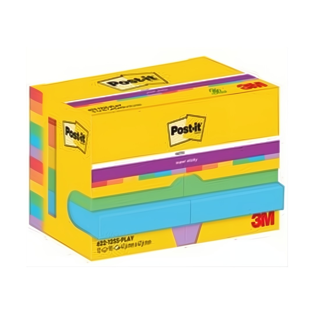 Post-it Super Sticky Notes Playful 47,6x47,6mm 12/fp