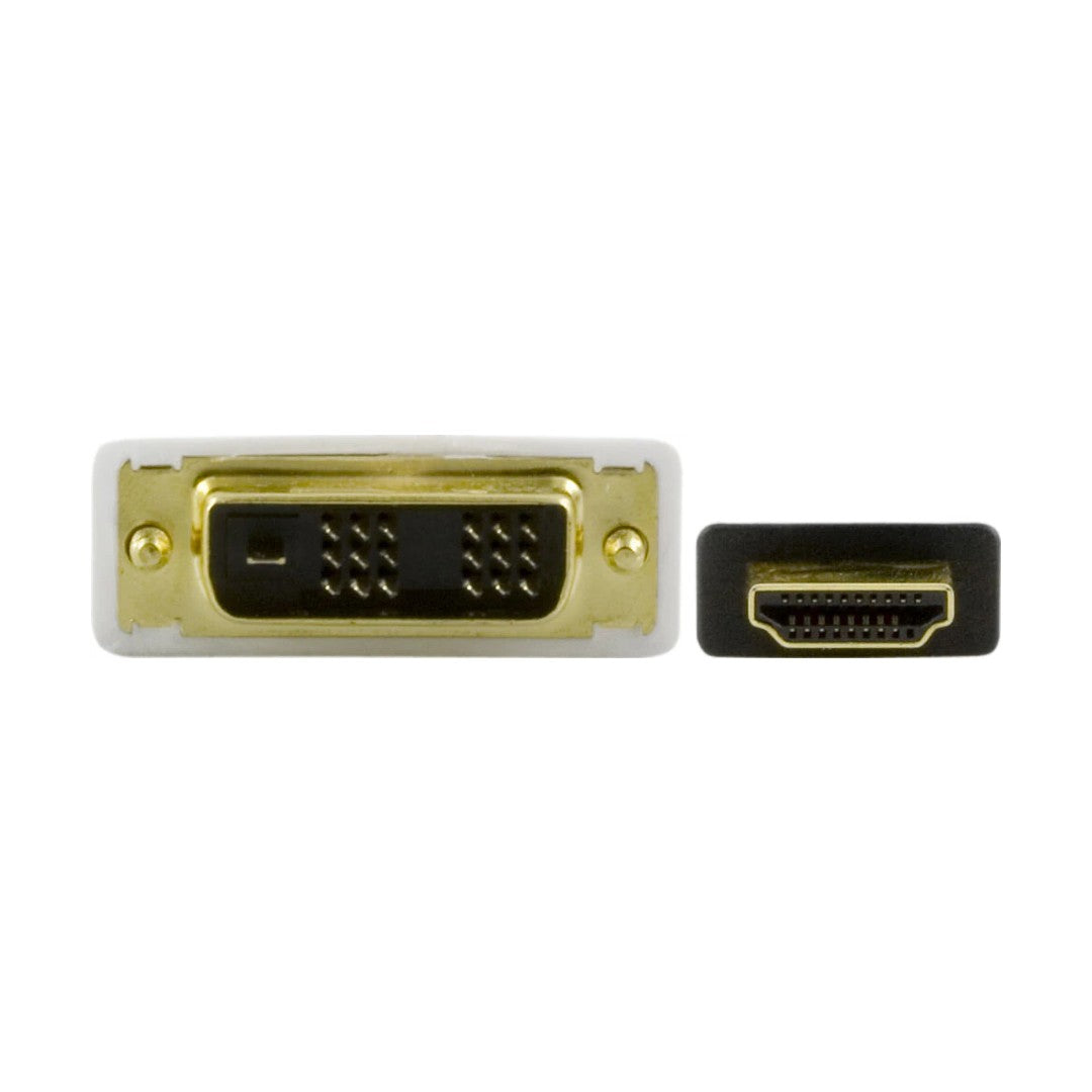 Deltaco HDMI till DVI Kabel 1m Svart/Vit