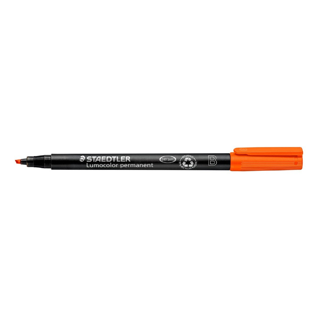 Staedtler Märkpenna Lumocolor Permanent B Orange 10/fp