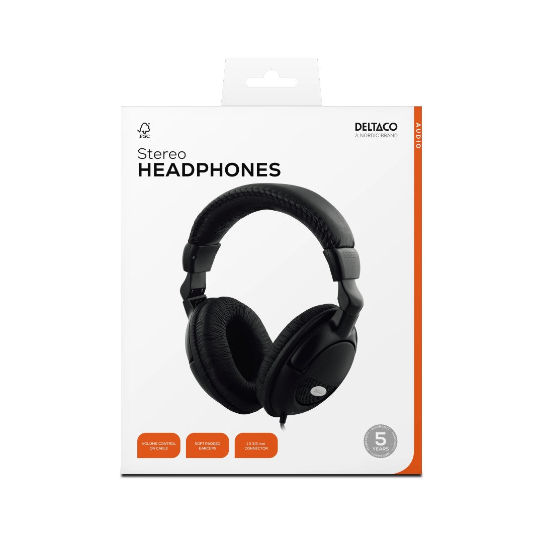 Deltaco Hörlurar Over-Ear HL-8 Svart