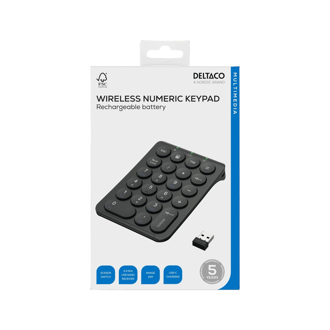 Deltaco Numeriskt Tangentbord TB-125 WL