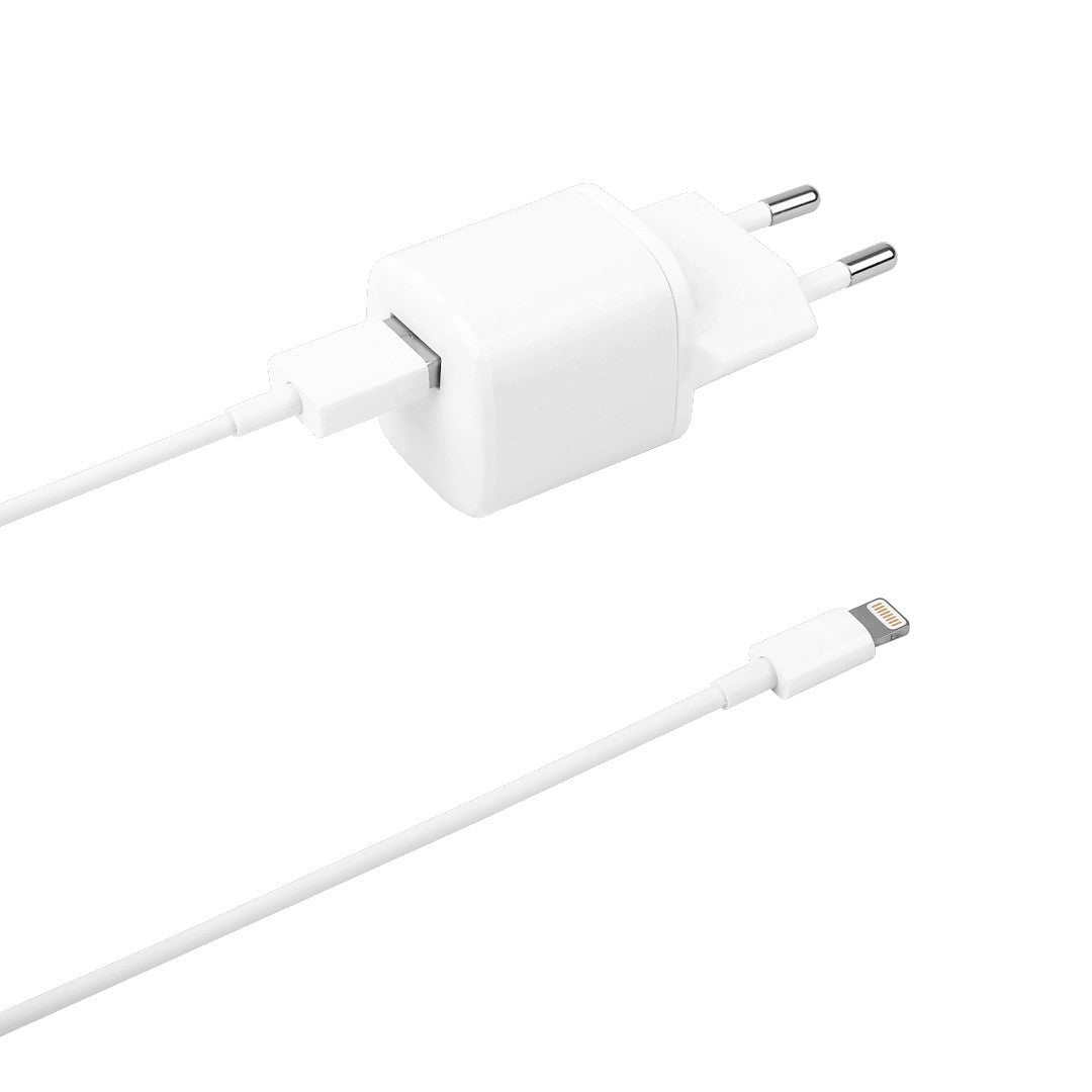 Deltaco Väggladdare USB-A med Lightningkabel 1m