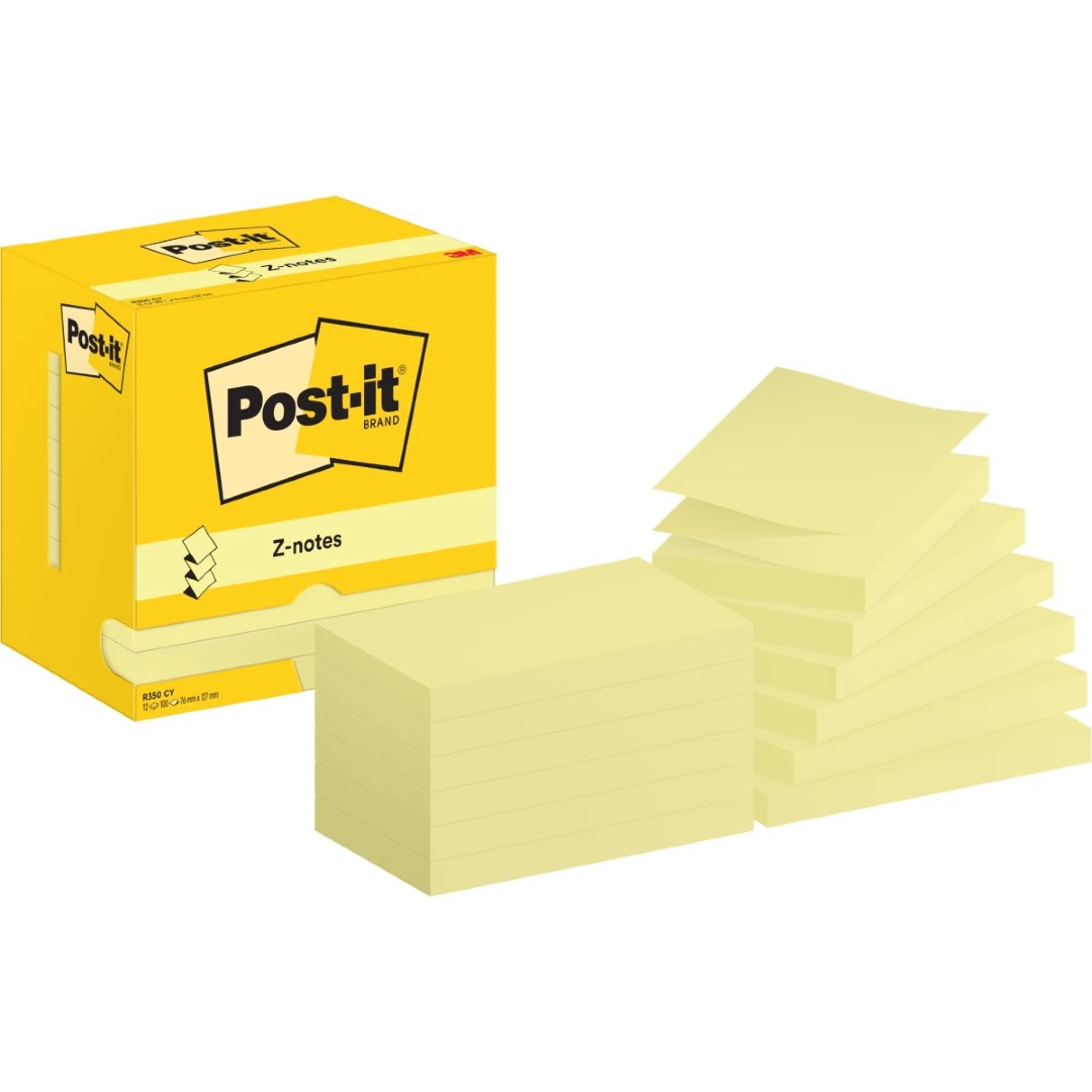 Post-it Notes Z-Block 76x127mm Gul 12/fp