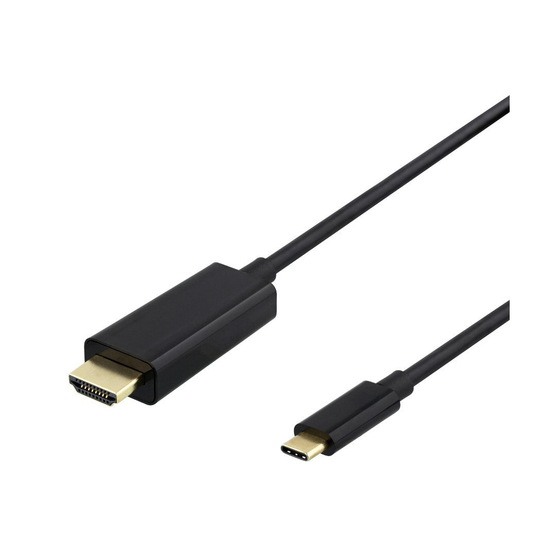 Deltaco USB-C till HDMI-kabel 1m Svart