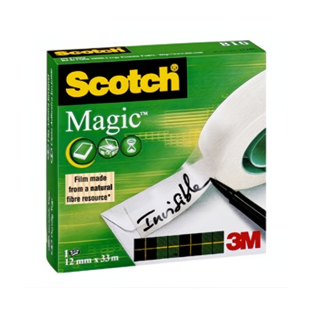 Scotch Dokumenttejp Magic 810 Osynlig 12mm x 33m 12/fp
