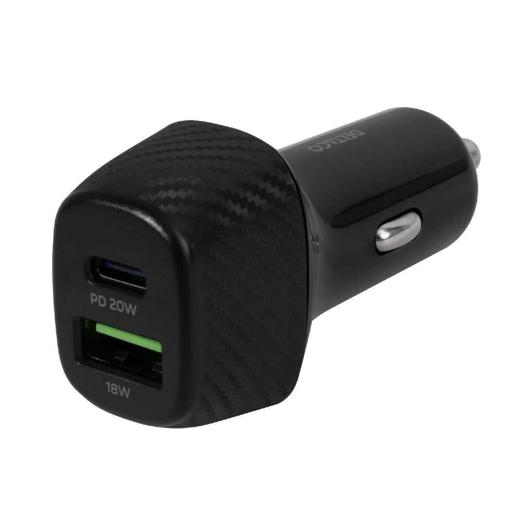 Deltaco Billaddare USB-C och USB-A Portar
