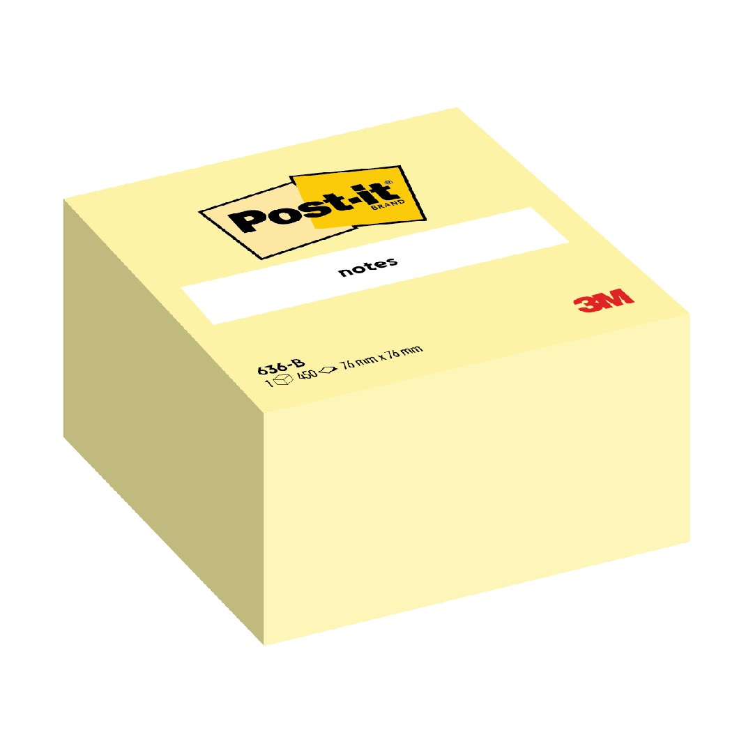 Post-it Notes Kub Gul 76x76mm