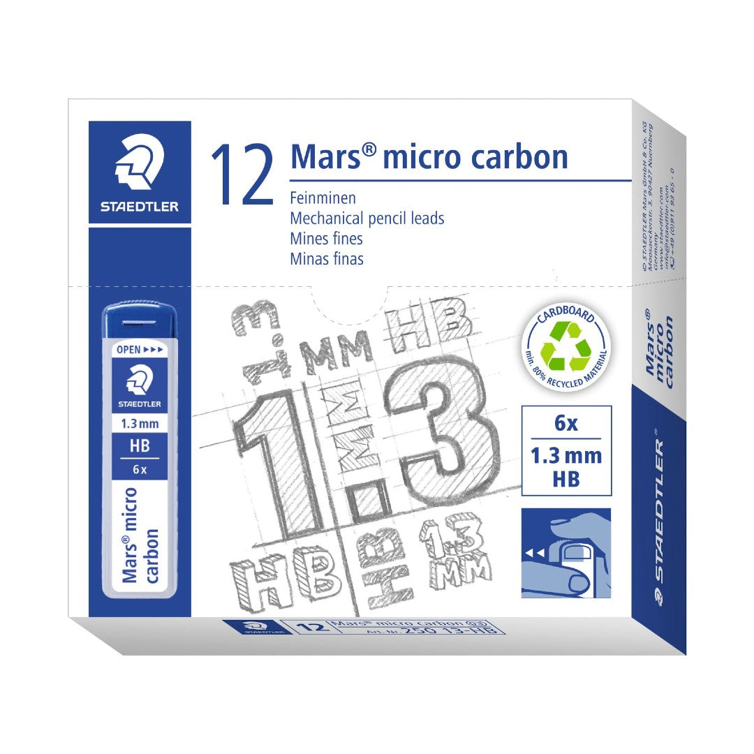 Staedtler Mars Blyertsreservstift Micro 1,3 mm HB 144 stiftar, 24 etui