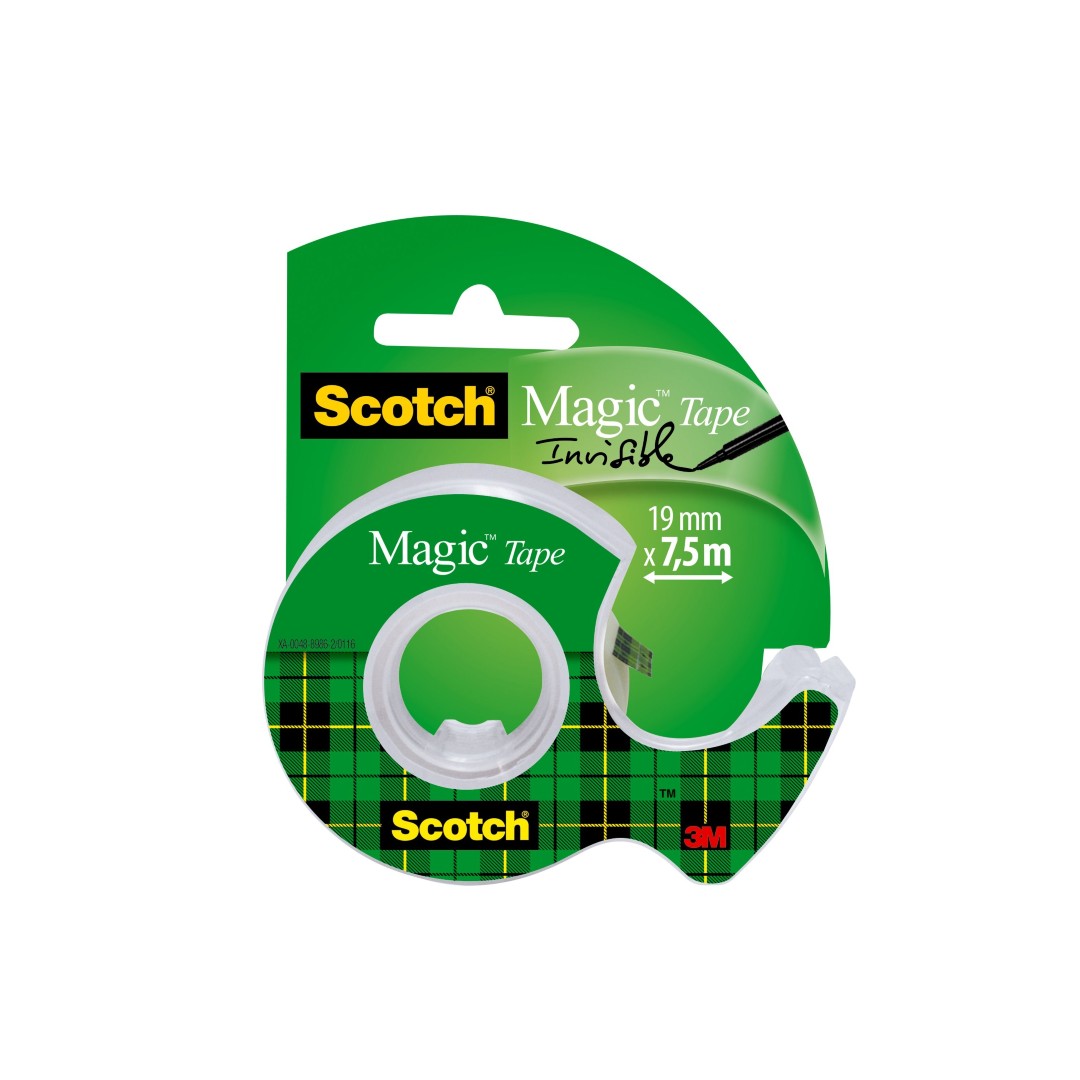 Scotch Dokumenttejp Magic 810 med Hållare 19mm x 7,5m 12/fp