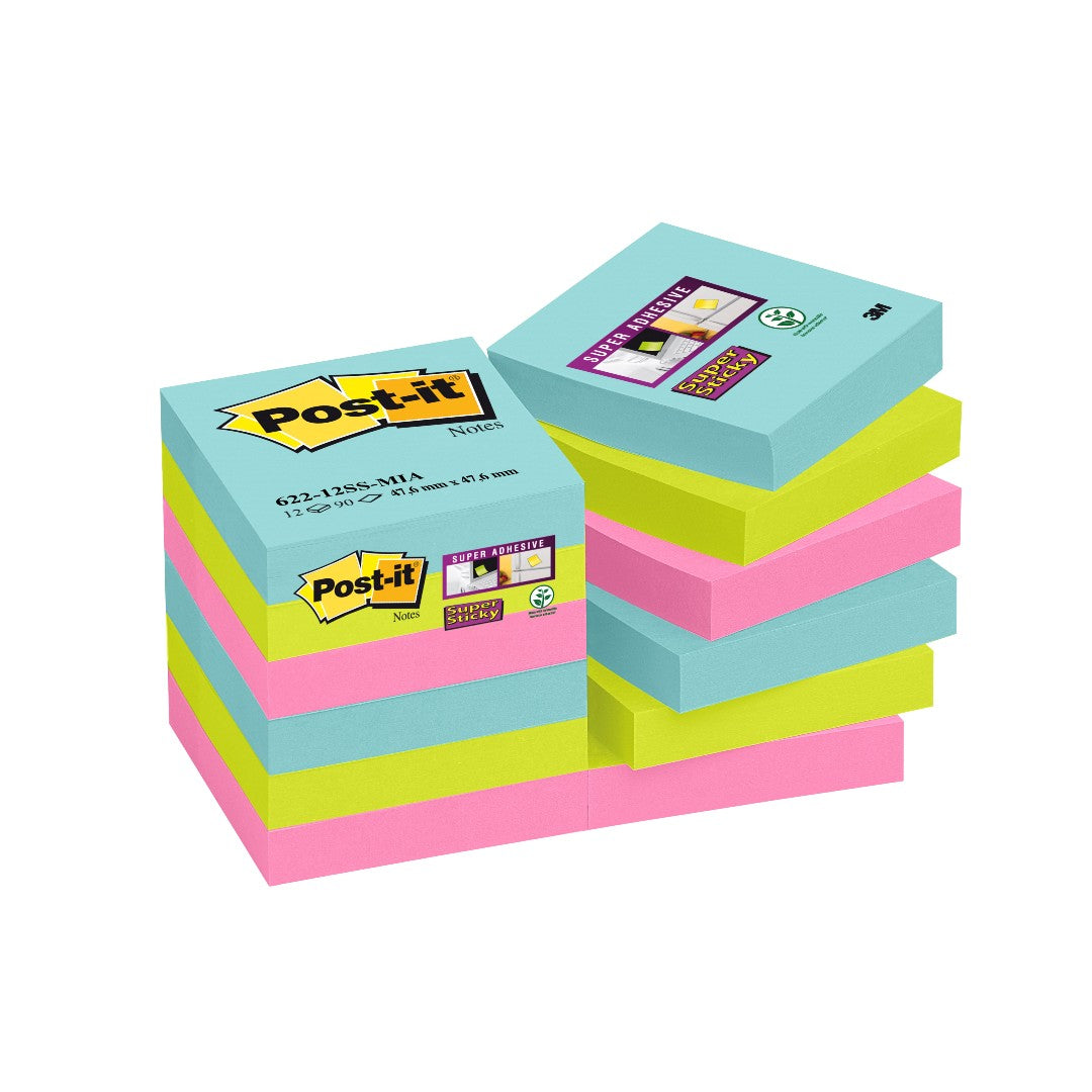 Post-it Notes Super Sticky Cosmi 47,6x47,6mm 12/fp