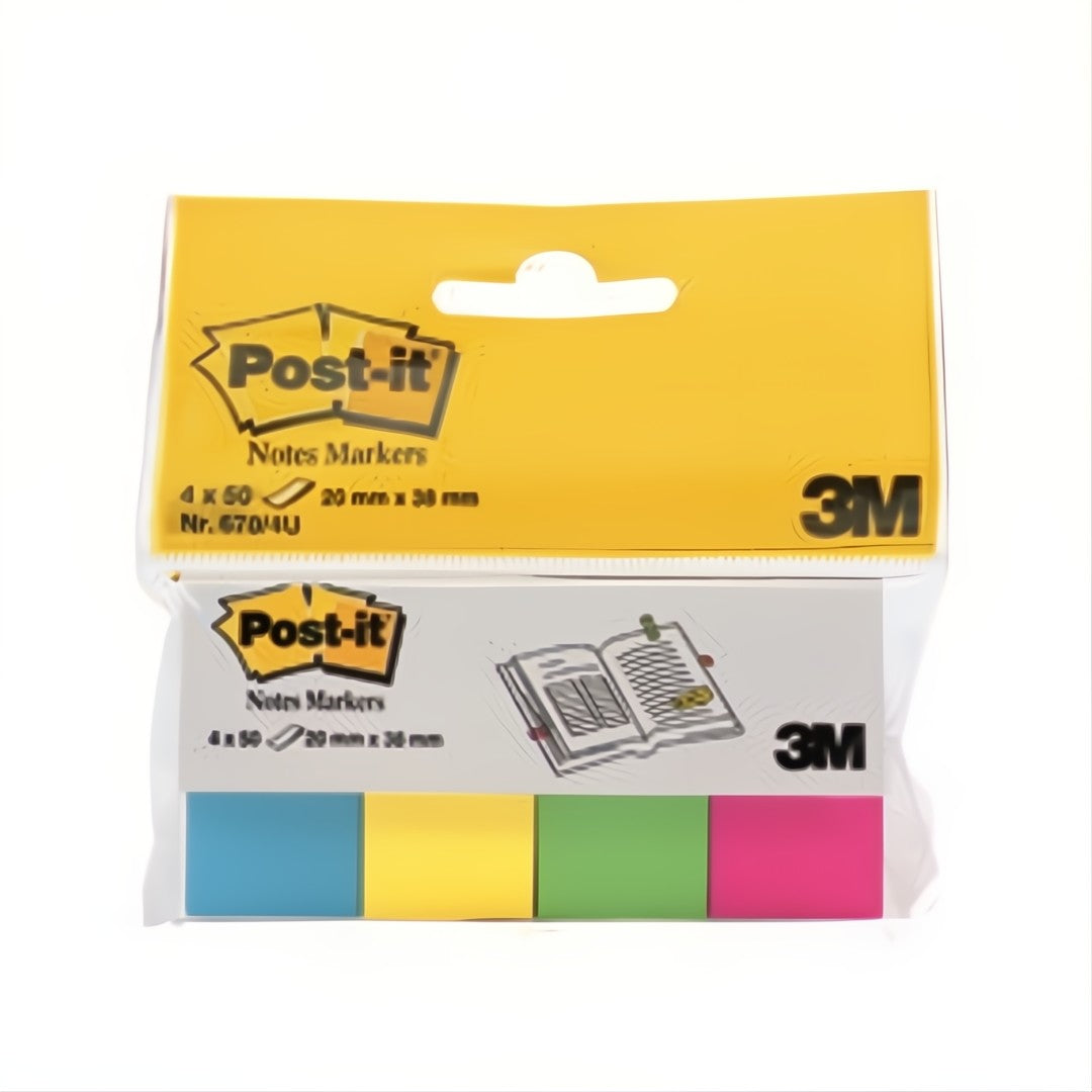 Post-it Märkflikar 20x38mm Papper Neonfärger 4x50/fp