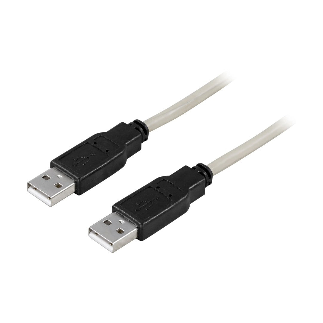 Deltaco USB 2.0 A-A Kabel 3m Grå/Svart
