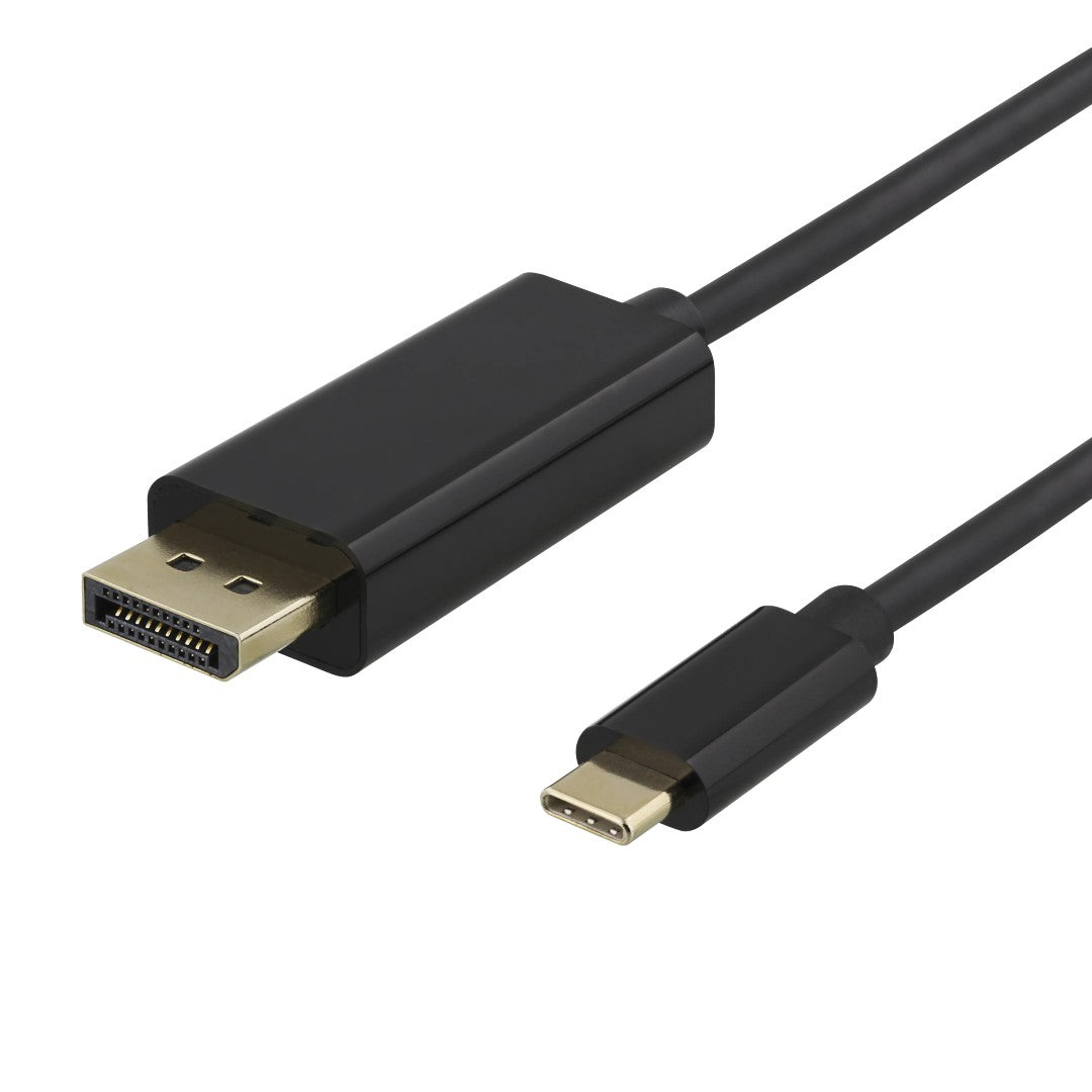 Deltaco USB-C till DisplayPort-kabel 1m Svart