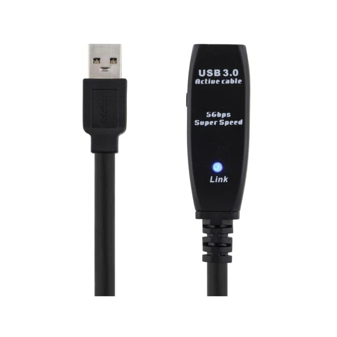 Deltaco USB 3.0 förlängningskabel aktiv 7m svart