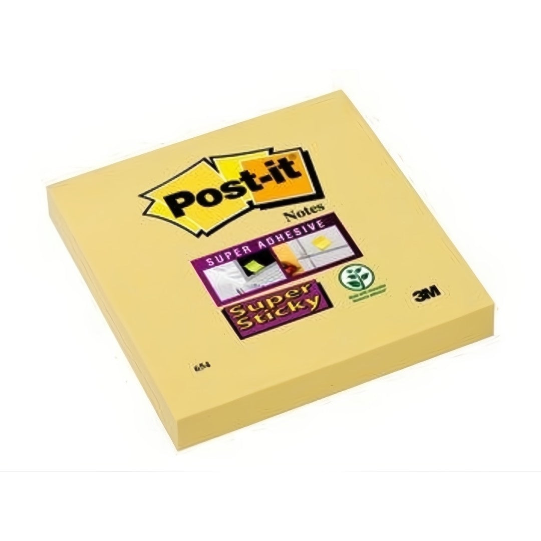 Post-it Notes Super Sticky 76x76mm Gul 6/fp