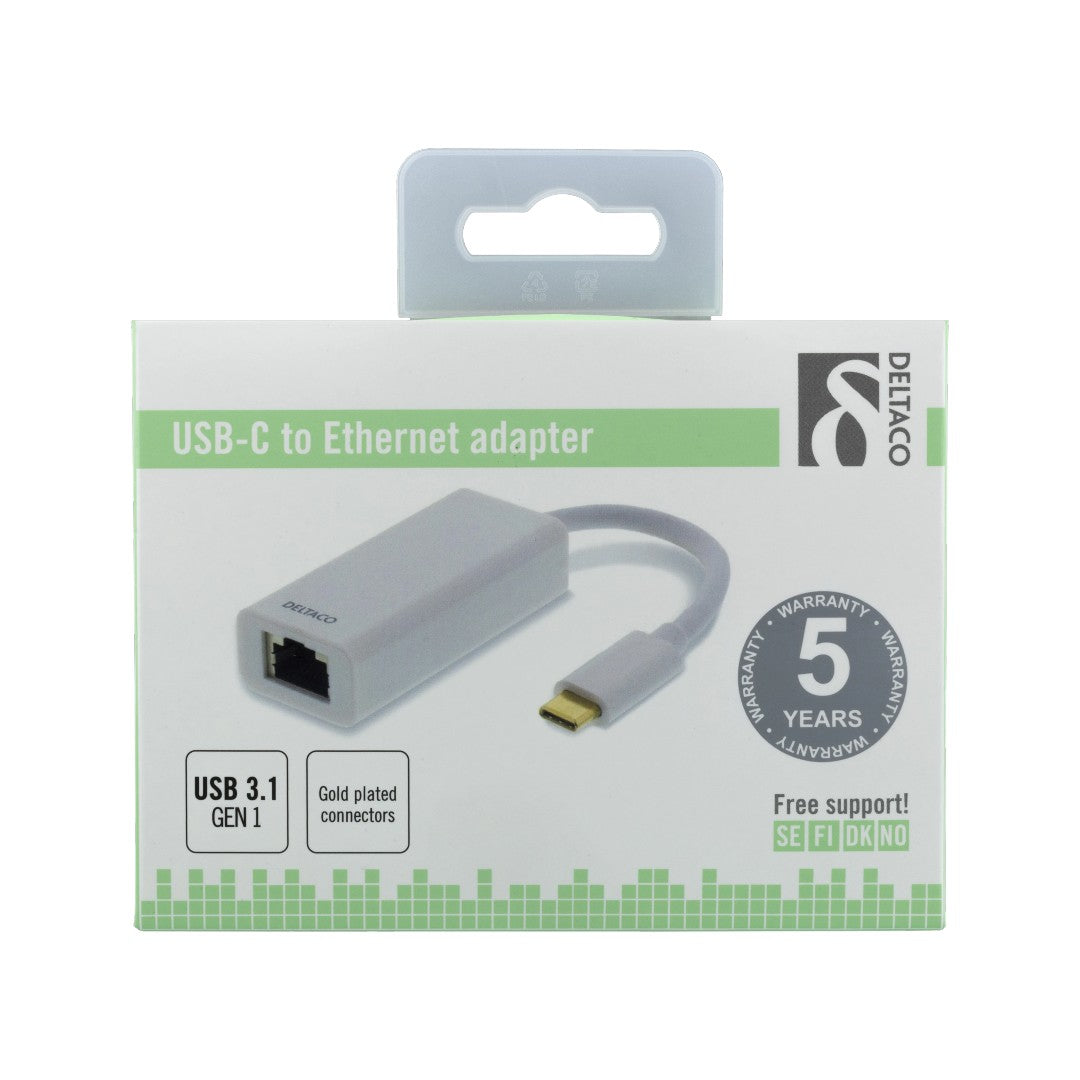 Deltaco Adapter RJ45 till USB-C 3.1 Gigabit