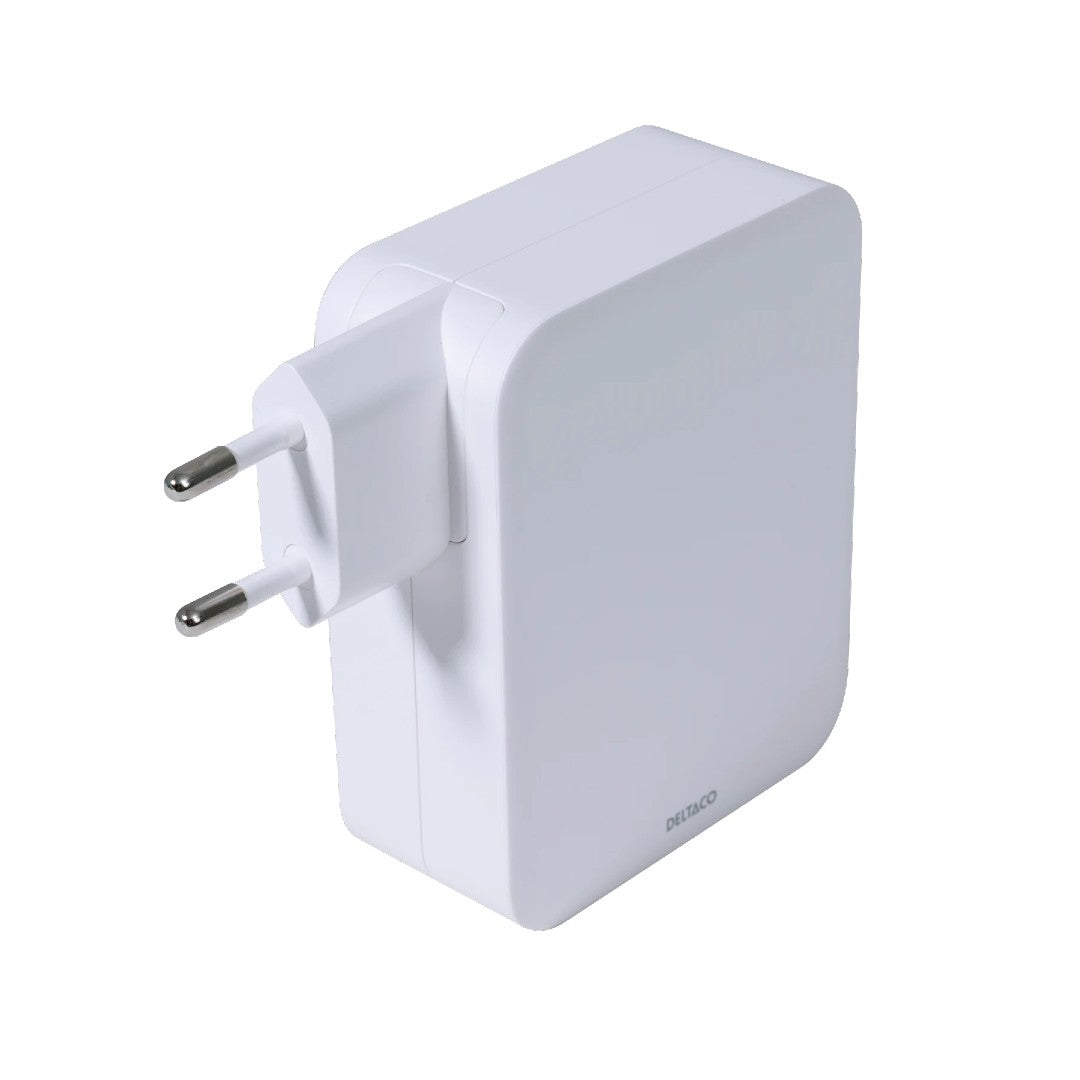 Deltaco Väggladdare USB-A/3xUSB-C 130W GaN