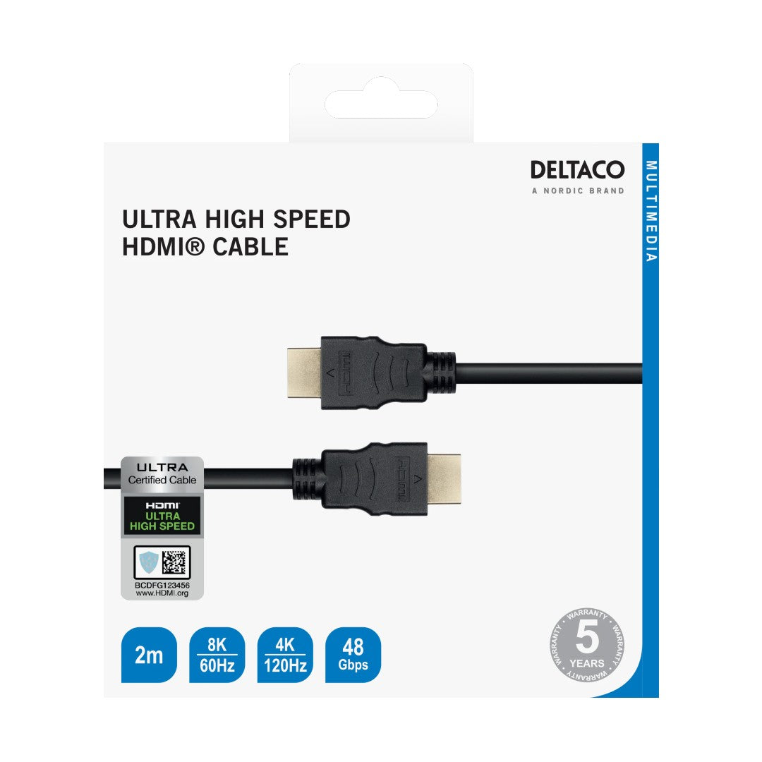 Deltaco HDMI-kabel High Speed 2m svart