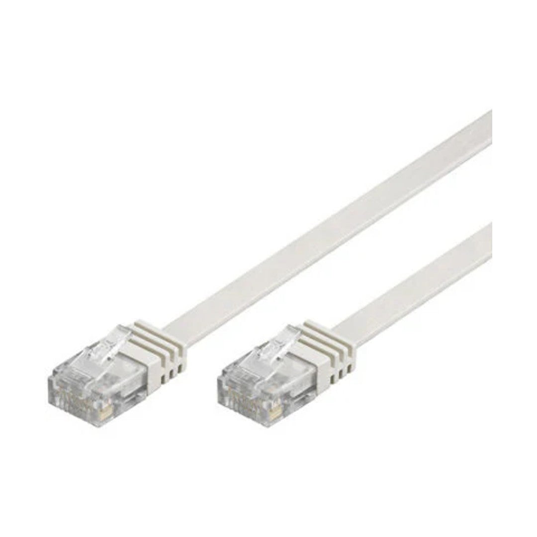Deltaco Nätverkskabel UTP Cat6 Flat 1m Vit