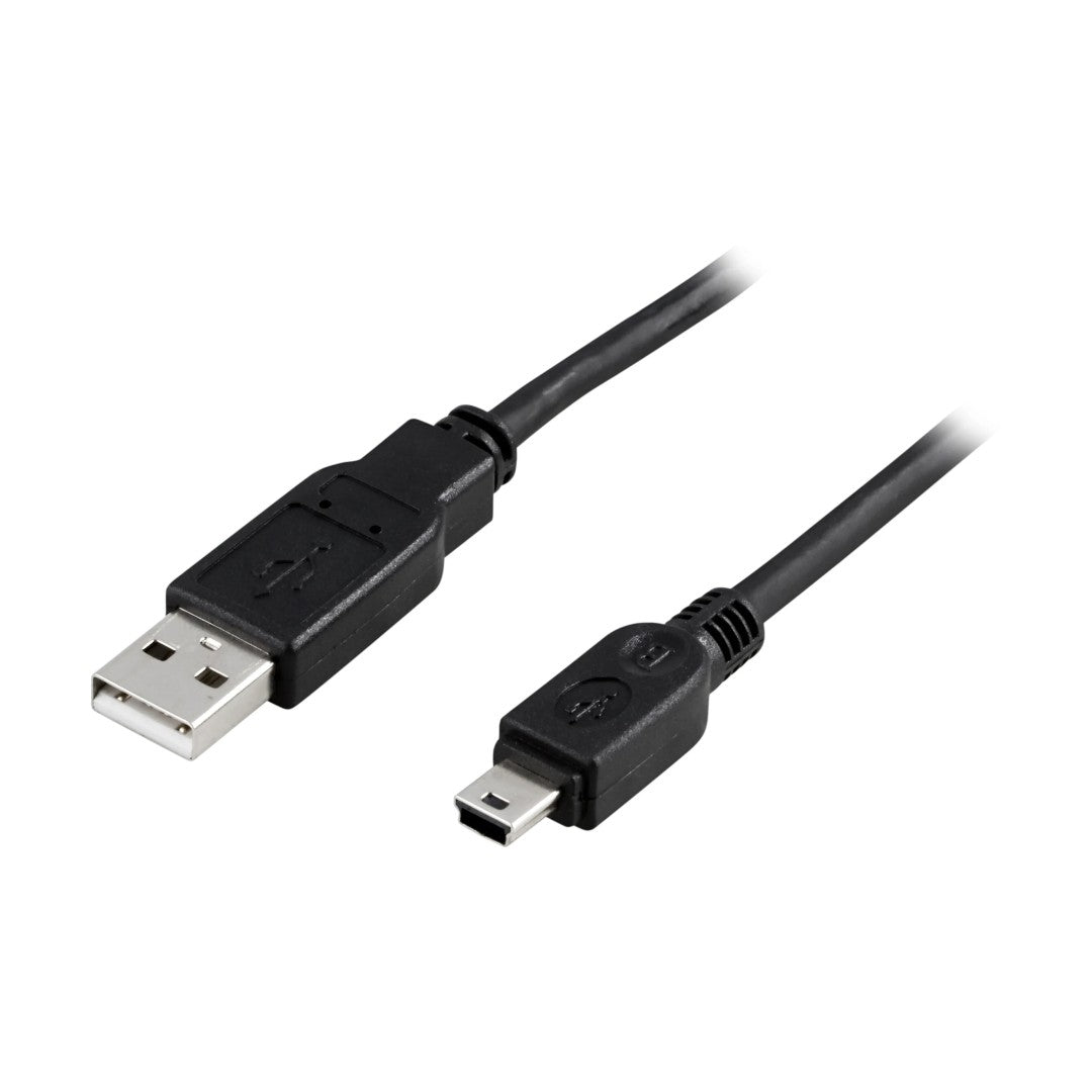Deltaco USB-A till Mini-USB Kabel 2m Svart