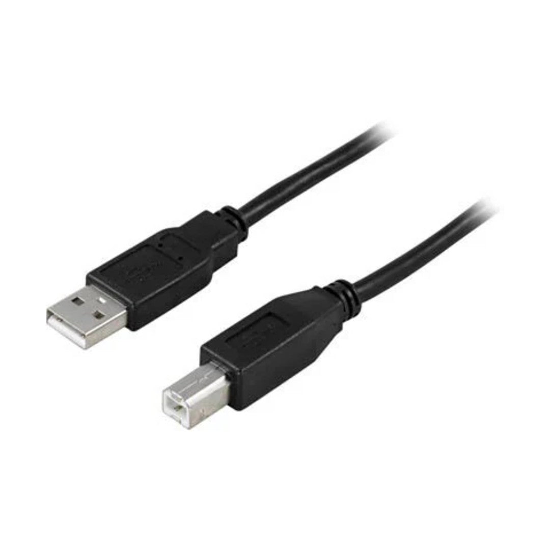 Deltaco USB 2.0 Kabel A-B 5m Svart