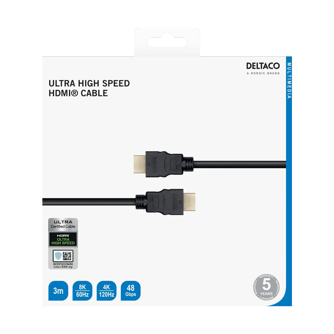 Deltaco High-Speed HDMI-kabel 3m Svart
