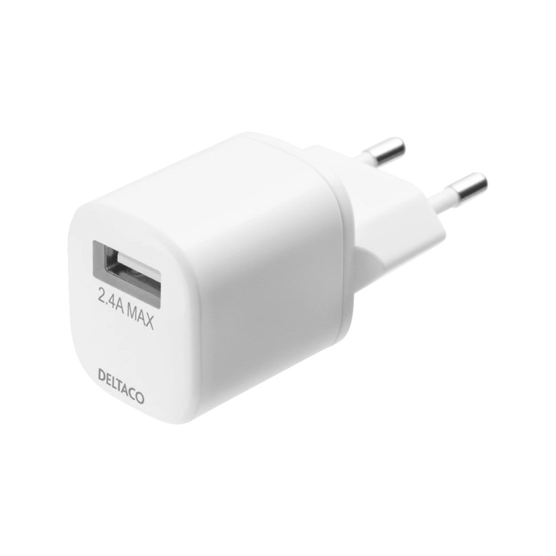 Deltaco Väggladdare USB-A med Lightningkabel 1m