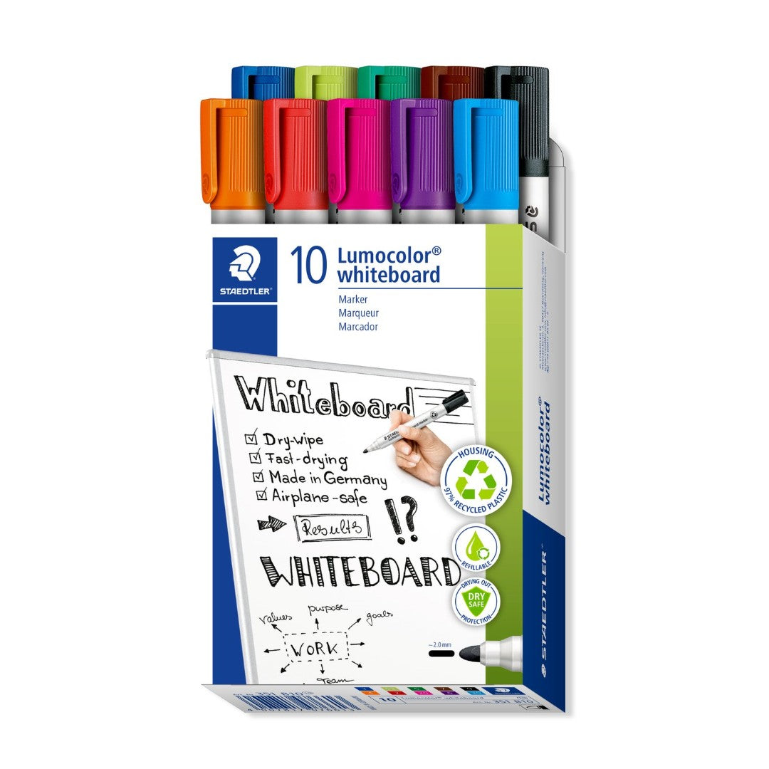 Staedtler Whiteboardpennor Lumocolor 2mm 10/fp