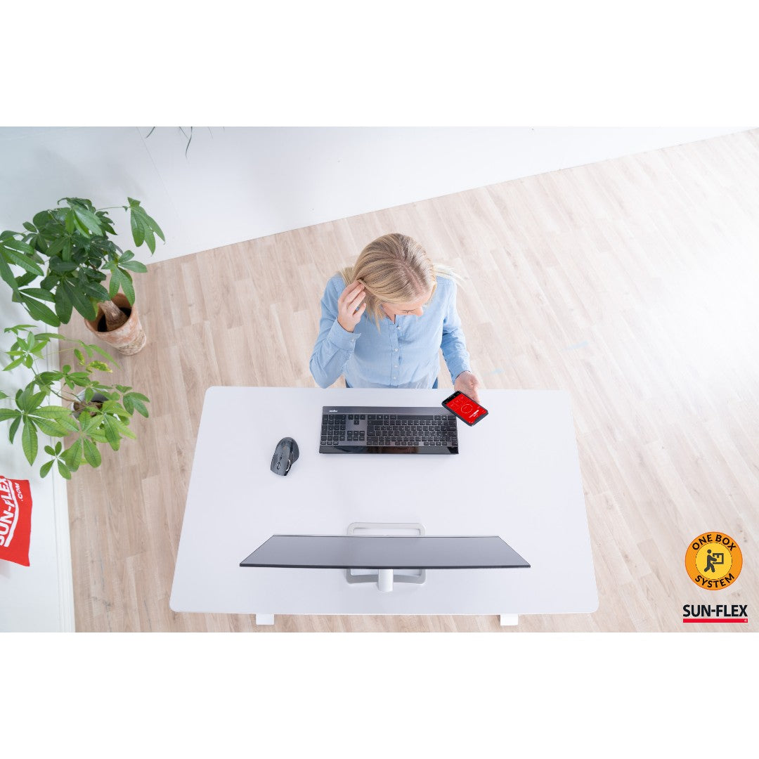 Sun-Flex Easydesk Elite Höj- och Sänkbart Bord, Pure White, 120x60 cm